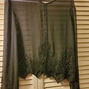 Gorgeous shirt style fancy beaded jacket size 14!Brand new black
